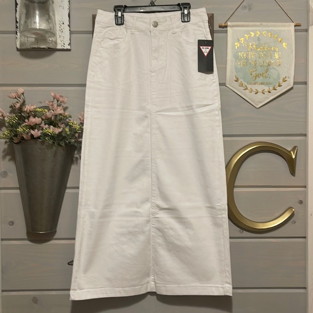Long white skirt